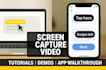 create a software demo or app walkthrough or screen recording