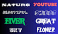 design font text, text logo, animated text, and name text