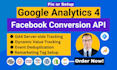 setup google analytics 4, facebook conversion API,ga4 ecommerce tracking by GTM