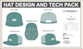 design custom hat and cap with tech pack with mockup