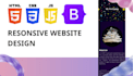 build responsive landing page with HTML, CSS, bootstrap, javascript