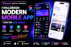 design modern mobile app UI UX in figma for ios and android