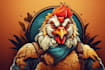 do awesome rooster chicken mascot logo design