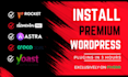 install wp rocket, elementor pro, astra pro, crocoblock wordpress plugins