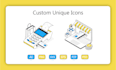 design isometric icons and illustrations for apps and websites