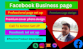 create,and design professional facebook page for a business