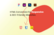 convert figma to HTML PSD to HTML xd to HTML landing page