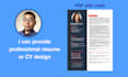 design resume, CV, business card, flyer, door hanger, label