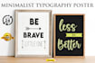 create minimalist typography poster and wall art