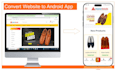 convert website to native android app with firebase push notification