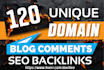 create 120 unique domain blog comments backlinks