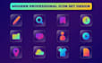 design modern icon, custom icon set, svg icons for web and app