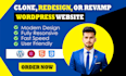 clone, redesign, or revamp wordpress website