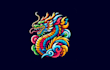 do unique japani dragon mascot logo