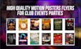 create animation motion poster flyer events, party club