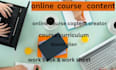 create online course content, course creation