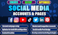 create all social media accounts and business pages setup,design and optimize