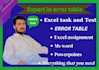 solve excel formulas, errors, pivot table, power queries