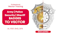 convert police security badges to vector ai, svg, dfx