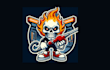design unique skull gas mascot logo