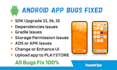 fix bugs, crashes, and upgrade android app for java, kotlin
