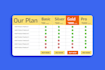design premium pricing table, comparison chart, checklist, sell sheet, word, PSD