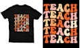 create retro wavy groovy typography t shirt design