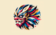 create unique barong head mascot logo