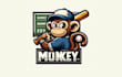 make a luxurious mascot cartoon monkey logo design