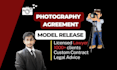 write photography contract, model release, license agreement