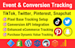 setup  twitter pixel, tiktok pixel, pinterest tag, snapchat pixel, API with GTM