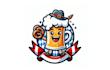 make oktoberfest beer mascot logo design for you