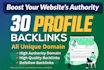 provide 30 profile backlinks boost your website top ranking