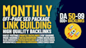 do monthly off page seo package HQ link building