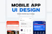 design modern mobile app UI UX in figma for ios and android