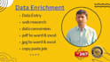 perform data enrichment, data entry and data collection