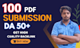 do pdf submission to 100 high da document sharing websites