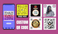 deliver a custom qr code design featuring your logo in just 2 hours