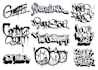 create graffiti tags with spray texture for your logo