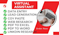 do excel data entry, copy paste, lead generation, pdf to excel
