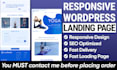 build responsive wordpress landing page design, elementor landing page