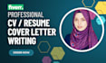 create, design, edit and update cv, resume and cover letter