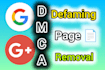 remove infringing, defaming content from google under dmca
