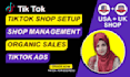 setup tiktok shop, be tts virtual assistant and do tiktok shop dropshiping