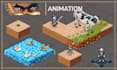 make pixel art animation of characters, pets and props