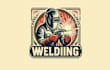 design retro vintage welding logo with express delivery