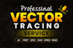 do manual vector tracing, vectorize images, redraw logo, or image to vector