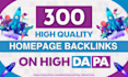 create permenant dofollow homepage SEO backlinks da 50 plus