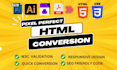 convert psd to html, figma to html, xd to html or wordpress website