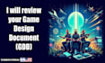 review your game design document gdd